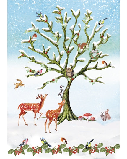 wenskaart vogels en herten