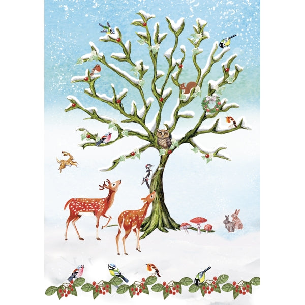 wenskaart vogels en herten