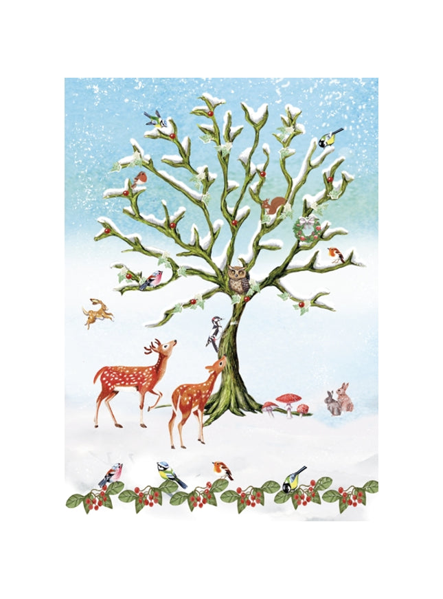 wenskaart vogels en herten