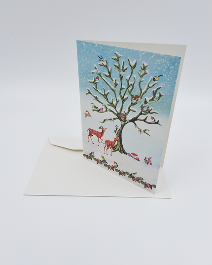 wenskaart vogels en herten