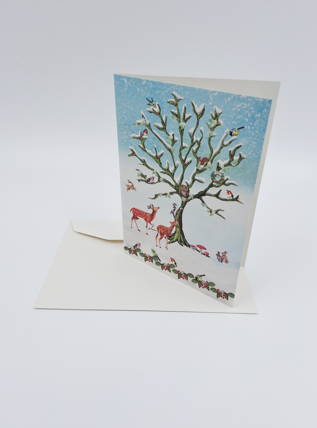 wenskaart vogels en herten