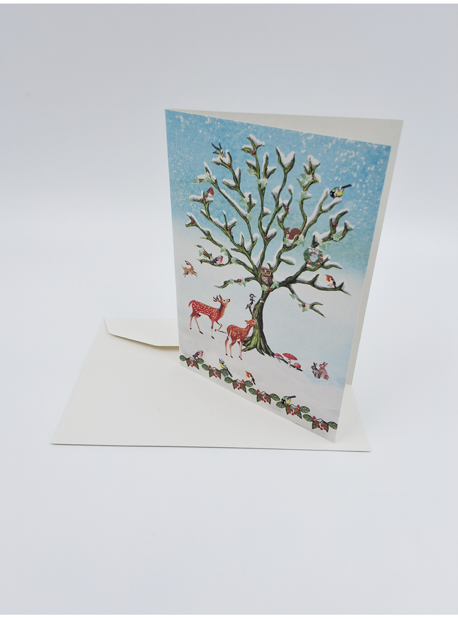 wenskaart vogels en herten