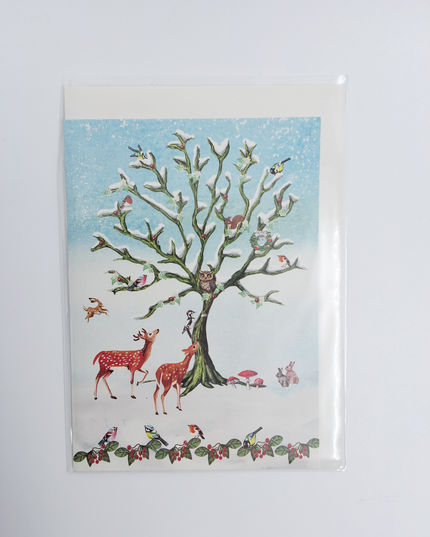 wenskaart vogels en herten