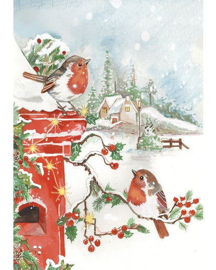 Wenskaart vogel op een tak