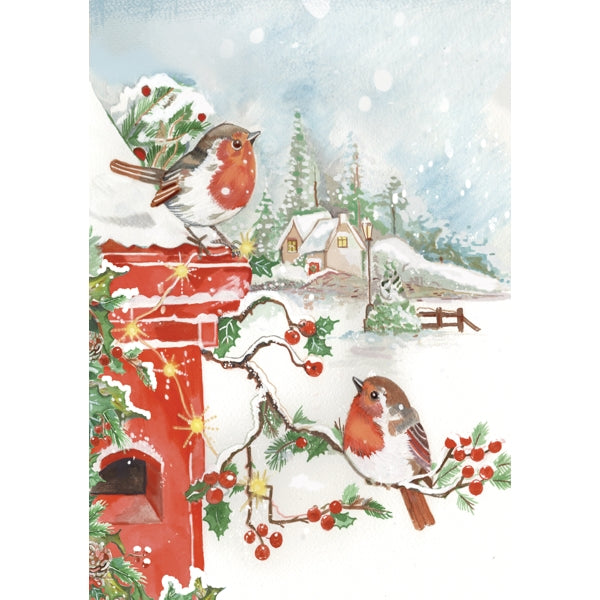 Wenskaart vogel op een tak