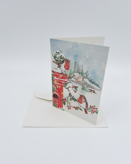 Wenskaart vogel op een tak