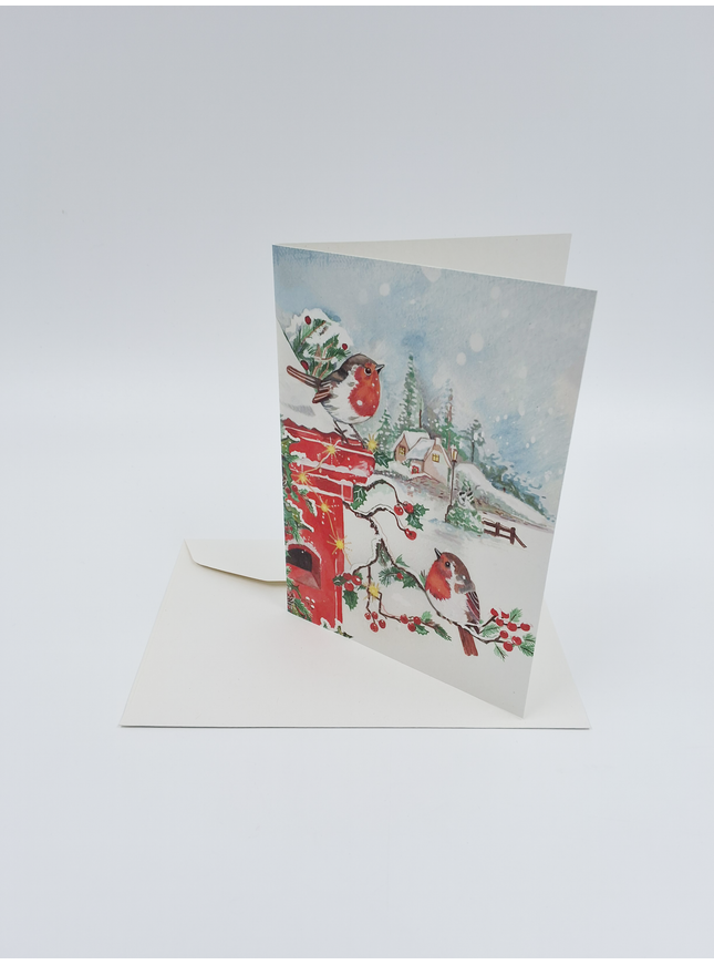 Wenskaart vogel op een tak