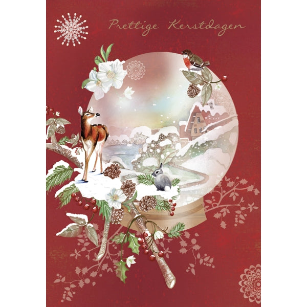 Wenskaart dieren, prettige feestdagen