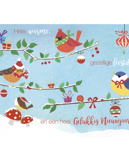 Wenskaart vogel op tak