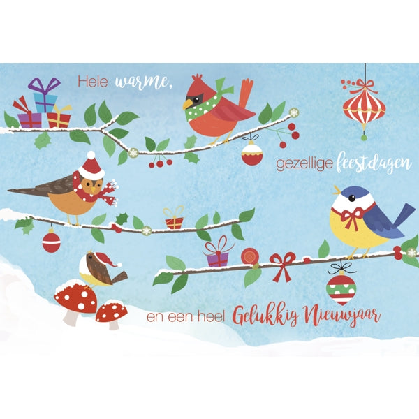 Wenskaart vogel op tak