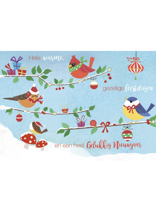 Wenskaart vogel op tak
