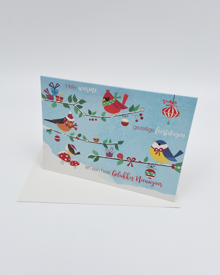 Wenskaart vogel op tak