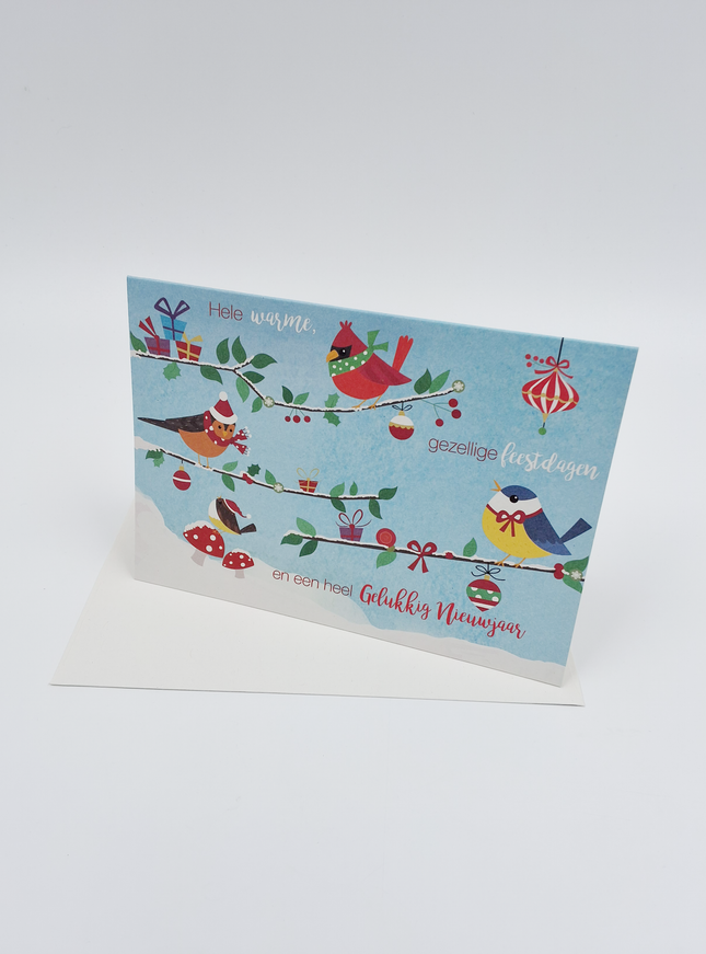 Wenskaart vogel op tak