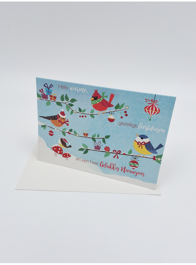 Wenskaart vogel op tak