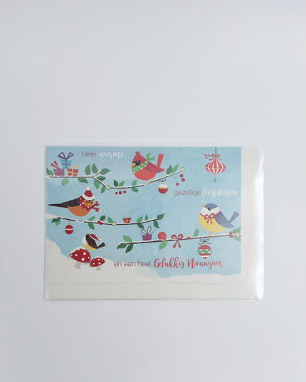 Wenskaart vogel op tak