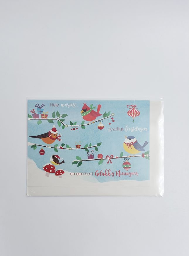 Wenskaart vogel op tak