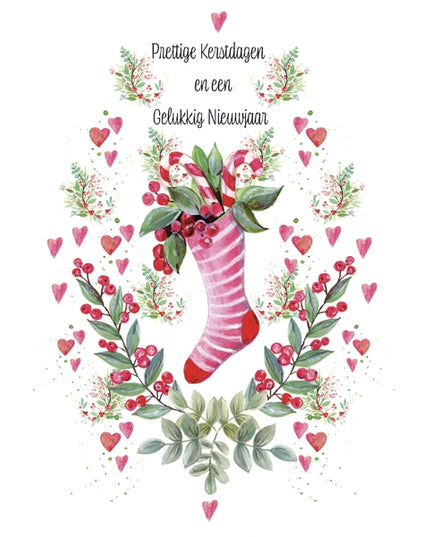 wenskaart gekleurde sok