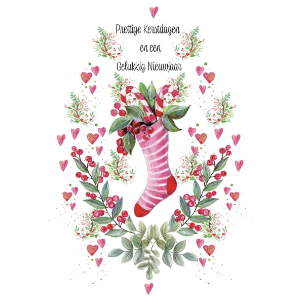 wenskaart gekleurde sok