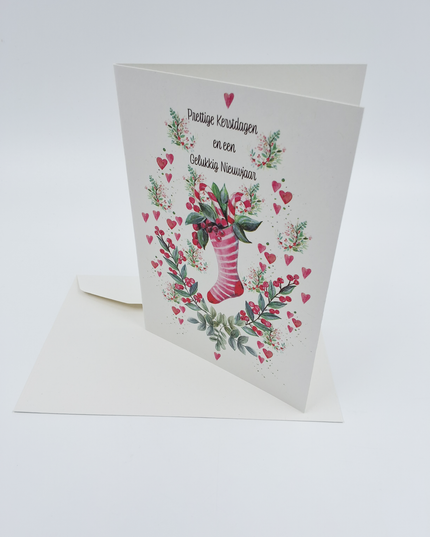 wenskaart gekleurde sok