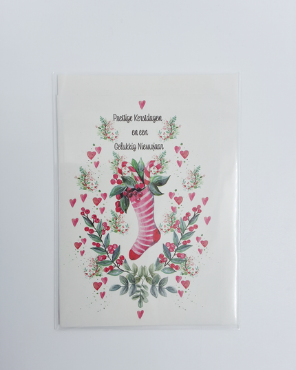 wenskaart gekleurde sok