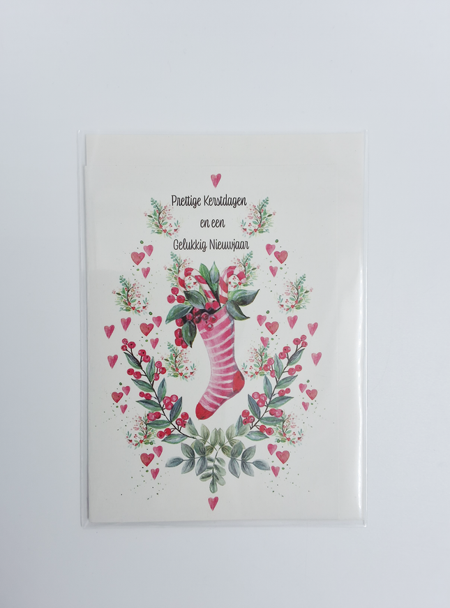 wenskaart gekleurde sok