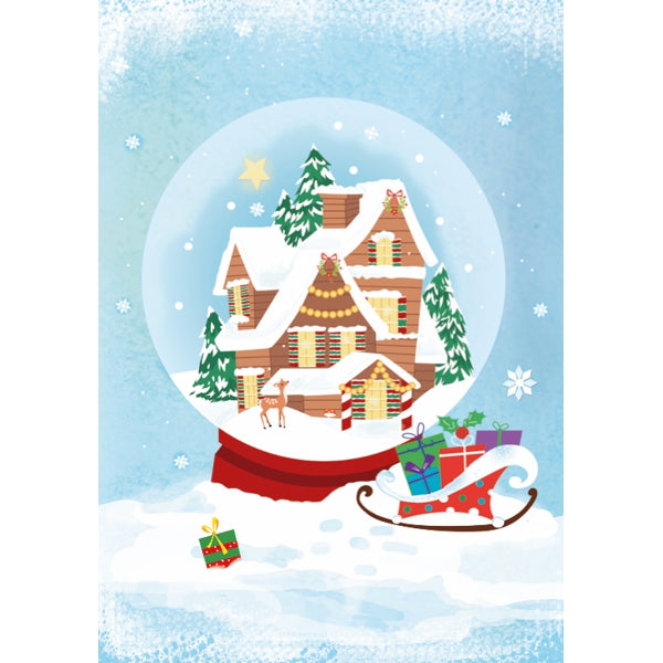 Wenskaart huizen en hertje