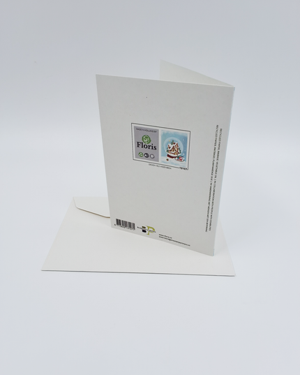 Wenskaart huizen en hertje