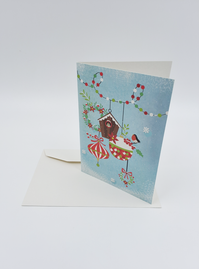 wenskaart vogelhuisje