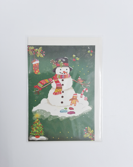 Wenskaart kerstman en pop