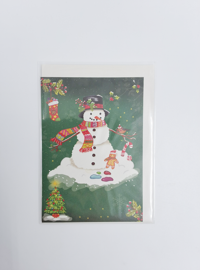 Wenskaart kerstman en pop