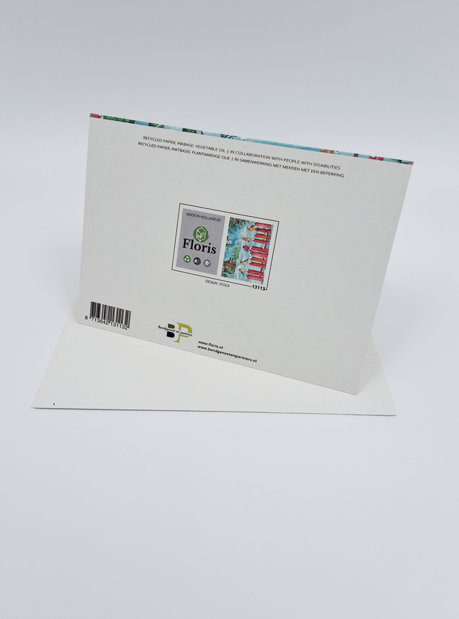 Wenskaart vogeltjes op hek