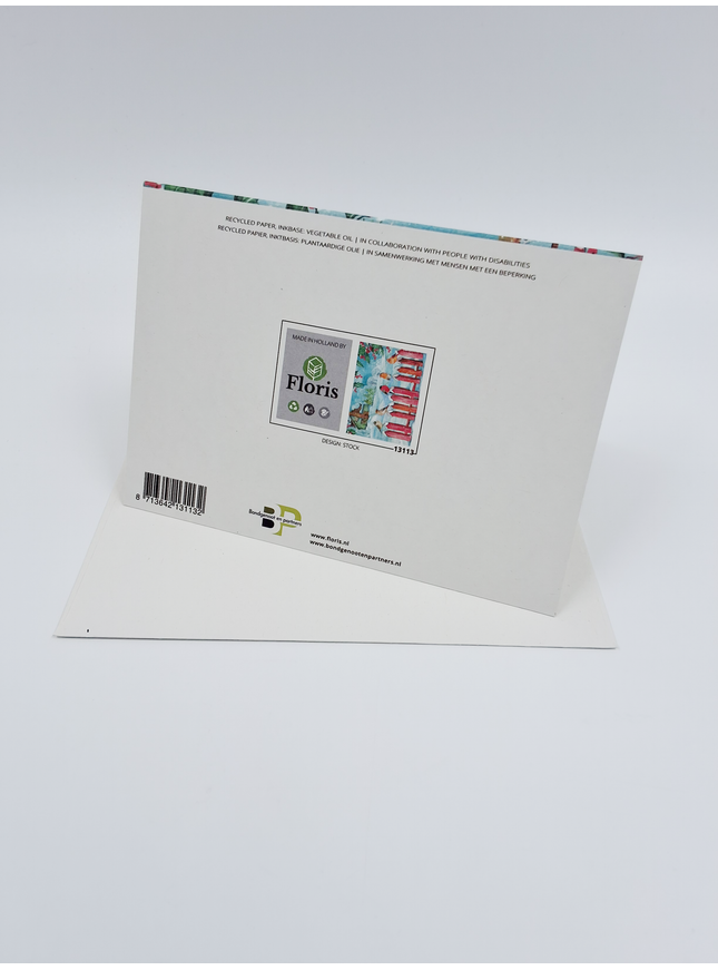 Wenskaart vogeltjes op hek