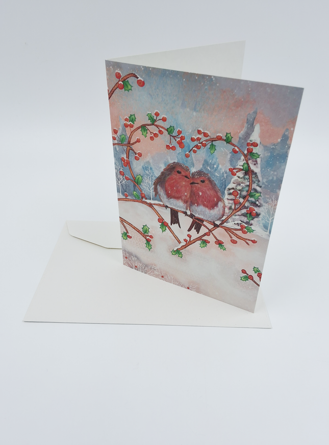 Wenskaart duo vogeltjes