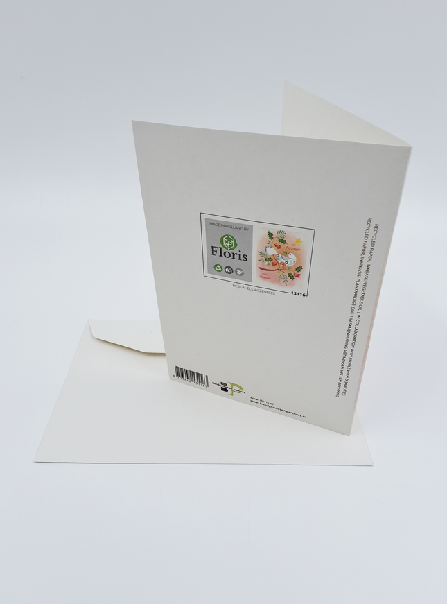 Kerstkaart duif Fijne Kerstdagen, Gelukkig Nieuwjaar