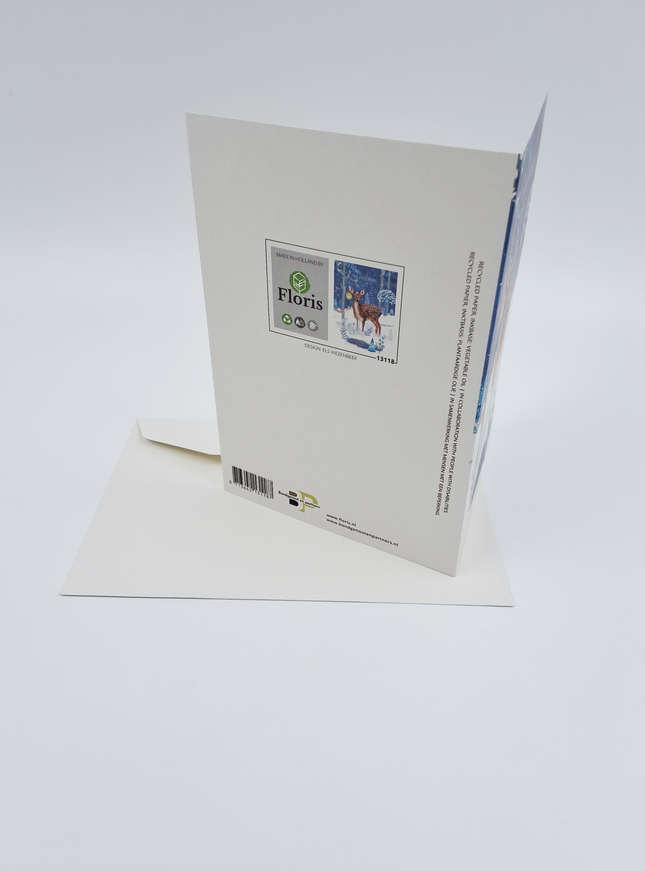 Wenskaart hertje fijne feestdagen