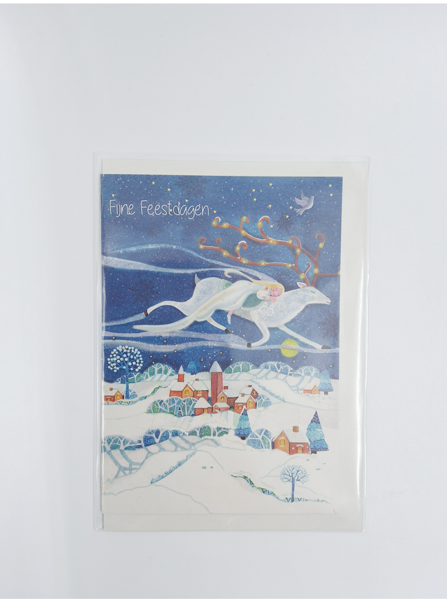 Wenskaart vliegend hert