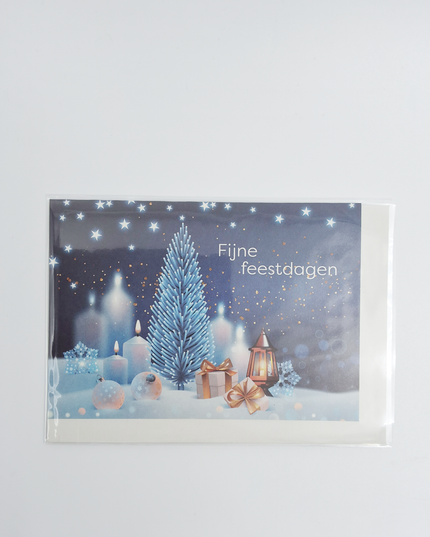 Wenskaart kerstboom en kaars