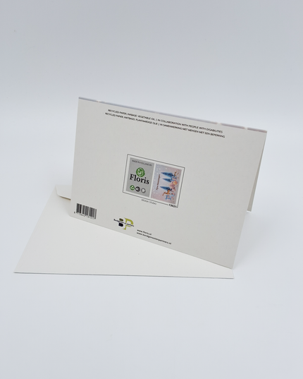 Wenskaart kerstboom en hertje