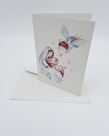 wenskaart Maria blauw