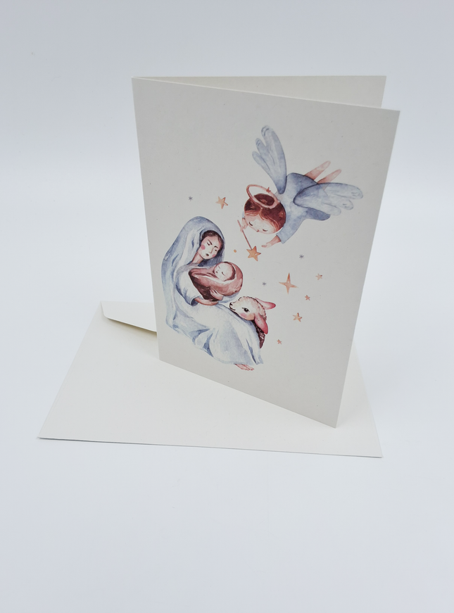 wenskaart Maria blauw