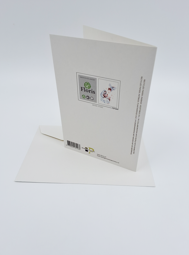 wenskaart Maria blauw