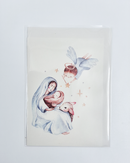 wenskaart Maria blauw