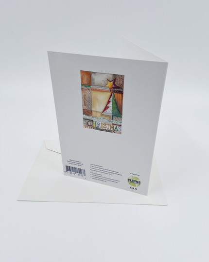 Wenskaart eco-lam. kerstboom "Christmas"