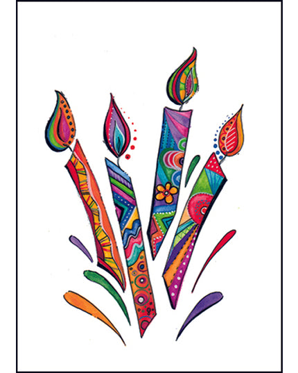 Wenskaart eco-lam. kaarsen