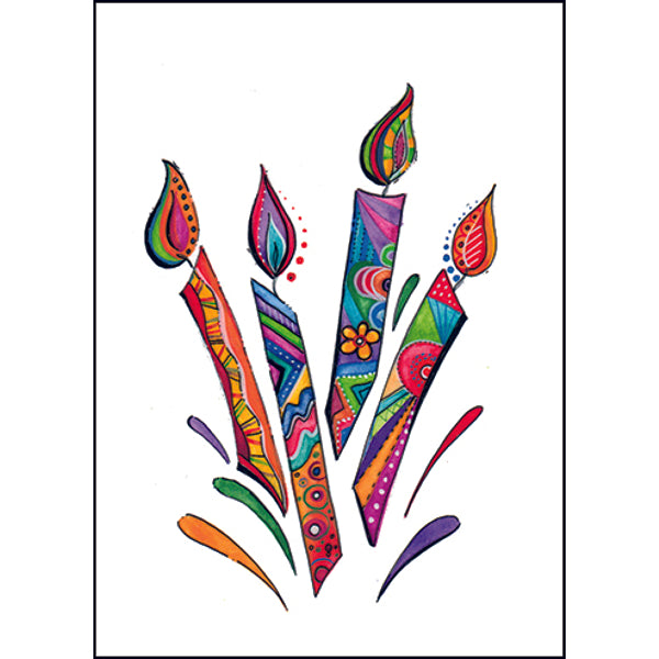 Wenskaart eco-lam. kaarsen