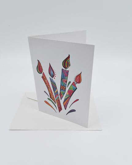 Wenskaart eco-lam. kaarsen