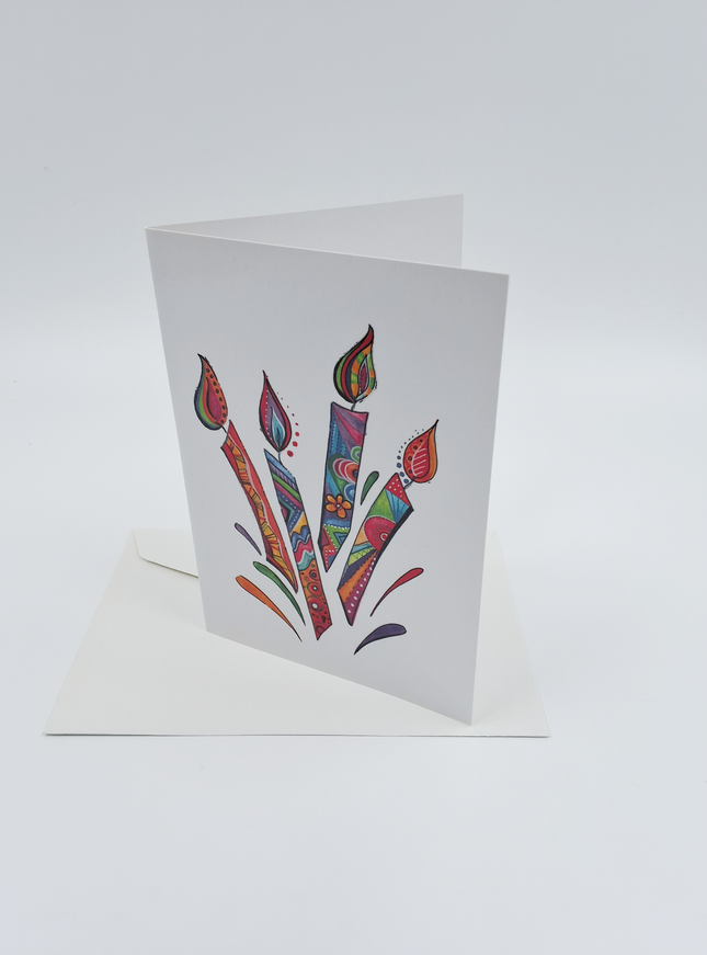 Wenskaart eco-lam. kaarsen