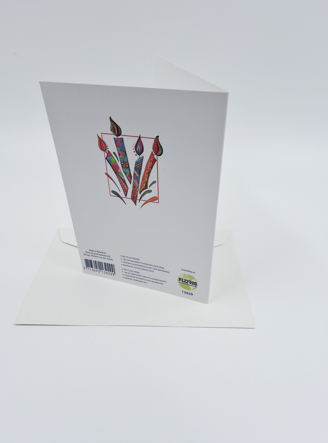 Wenskaart eco-lam. kaarsen