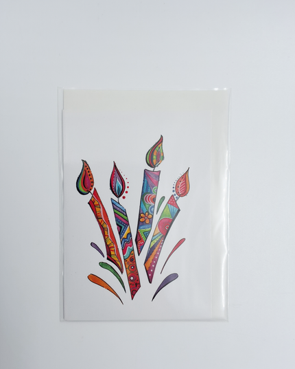 Wenskaart eco-lam. kaarsen