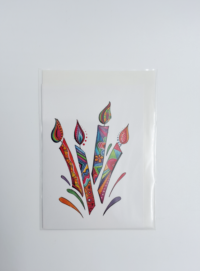 Wenskaart eco-lam. kaarsen